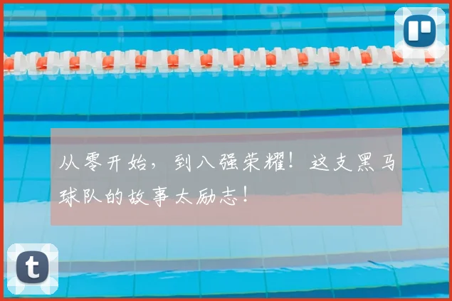 从零开始，到八强荣耀！这支黑马球队的故事太励志！